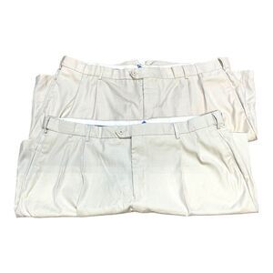 Lot 2 Pair Bocaccio Golf Men's Pleated Shorts 46 Khaki Beige Casual Sport Pocket